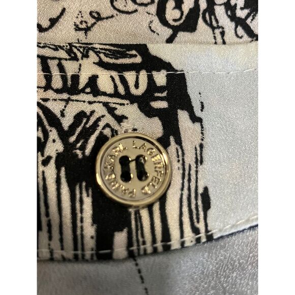 Karl Lagerfeld Paris Parisian Landmarks Print Blouse Size L - Picture 9 of 9